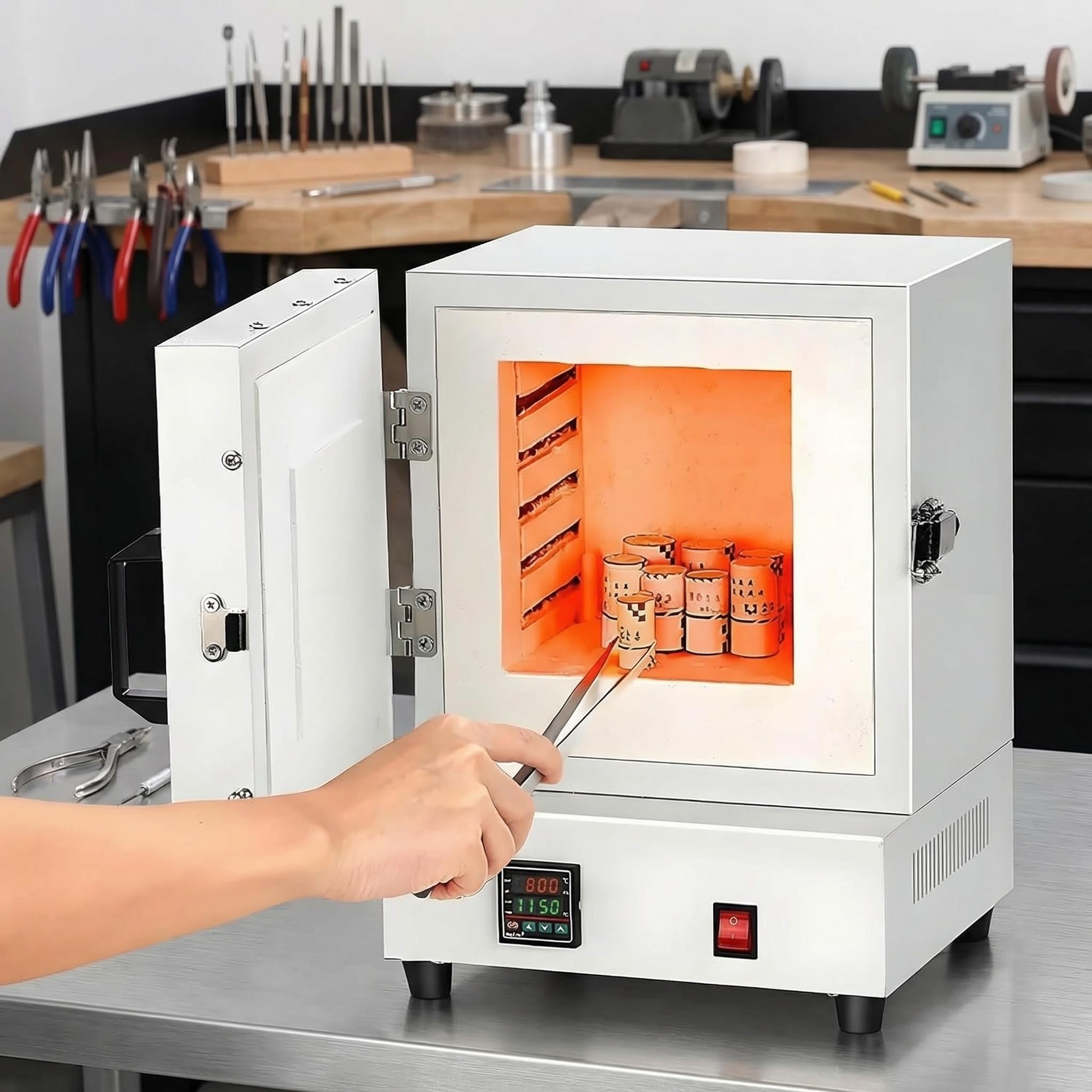 Amazon.co.jp: ジュエリー、陶芸、金属鋳造用の2000w電気窯 - 最高温度